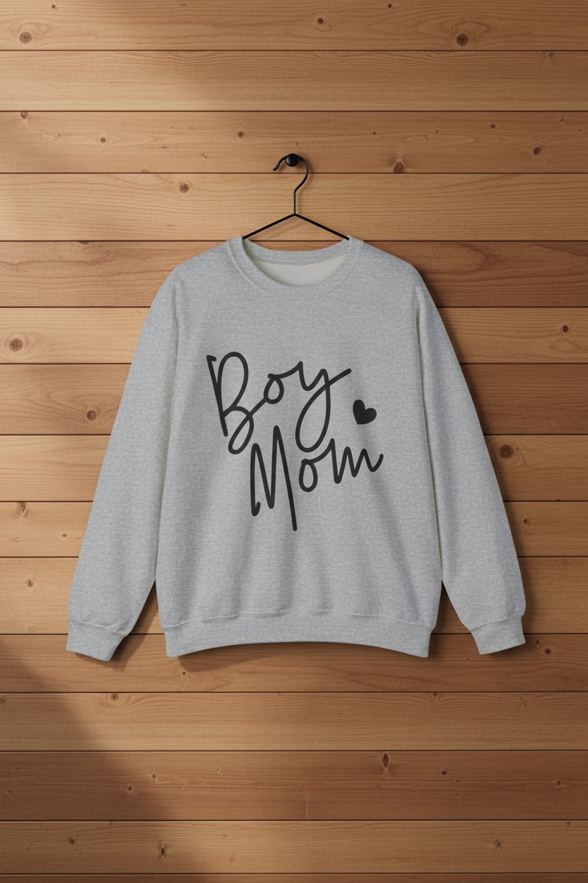 Minimalist Boy Mom Crewneck Sweatshirt