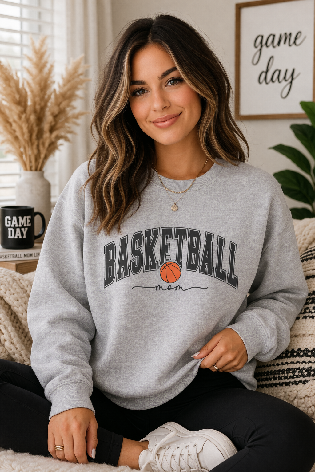 Basketball Mom Crewneck Sweatshirt