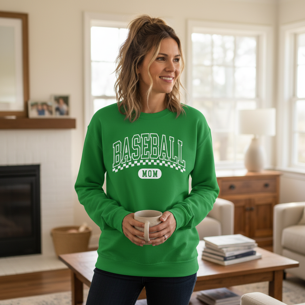 Baseball Mom Crewneck Sweatshirt