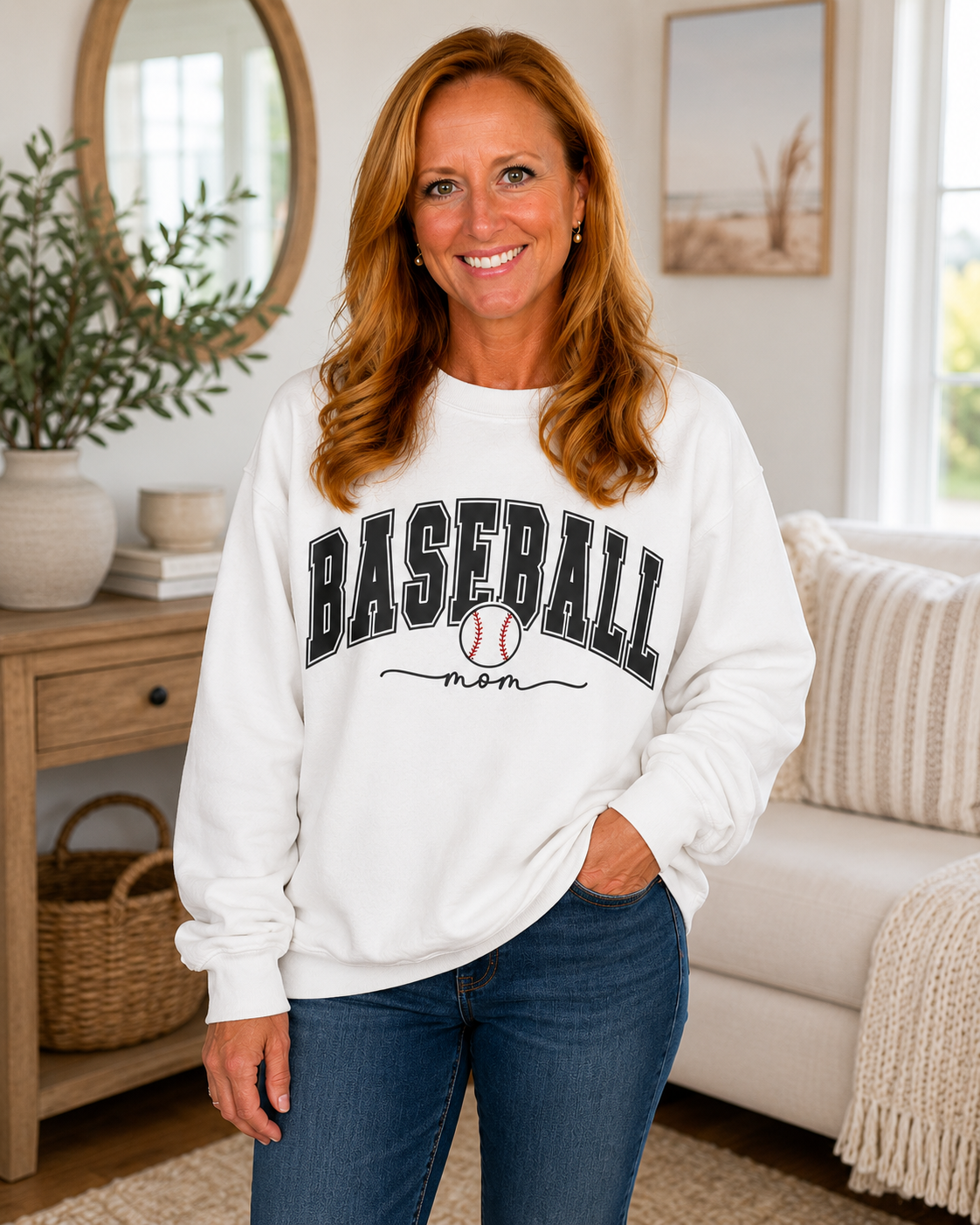 Baseball Mom Crewneck Sweatshirt