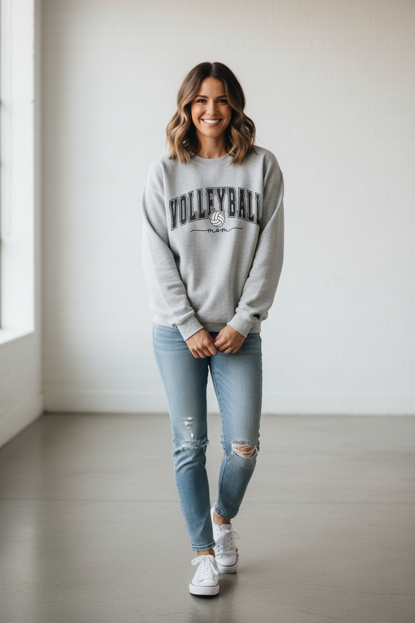 Volleyball Mom Crewneck Sweatshirt