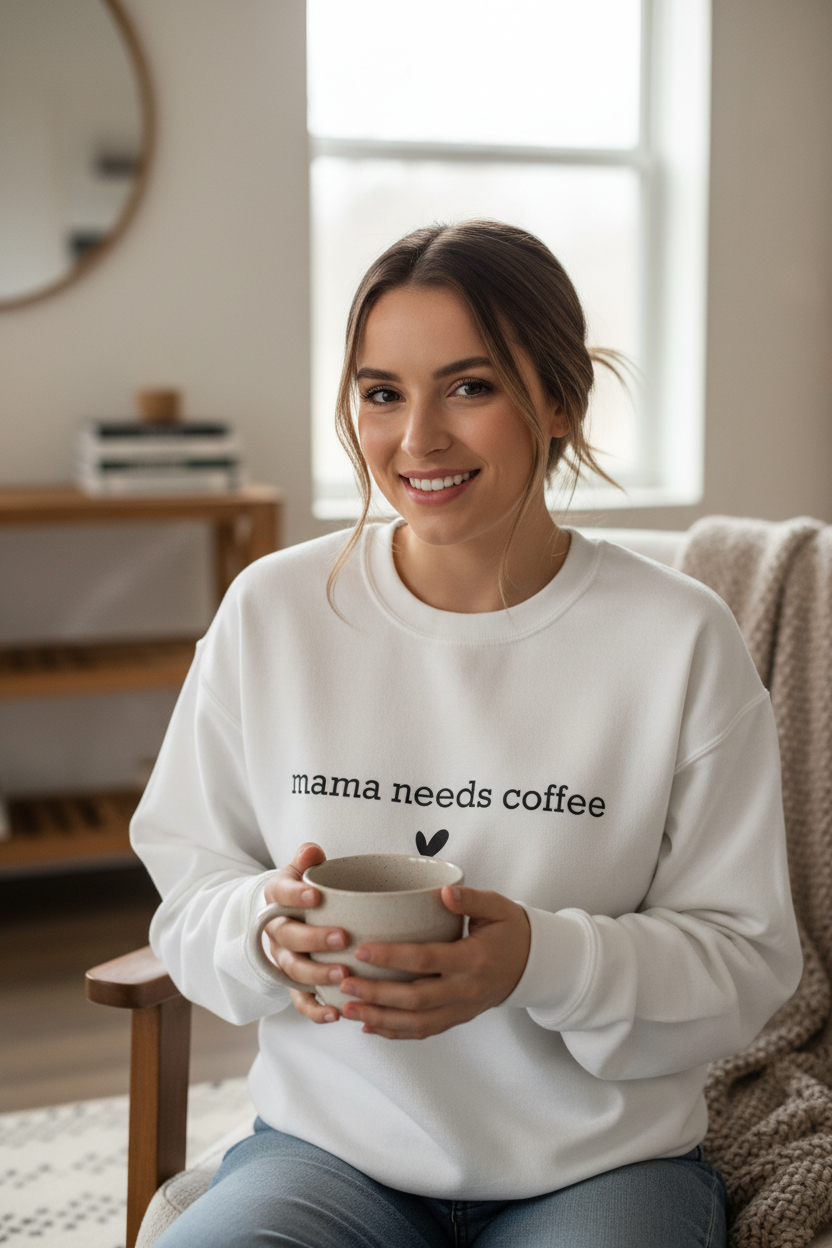 Mama Needs Coffee Crewneck Sweatshirt