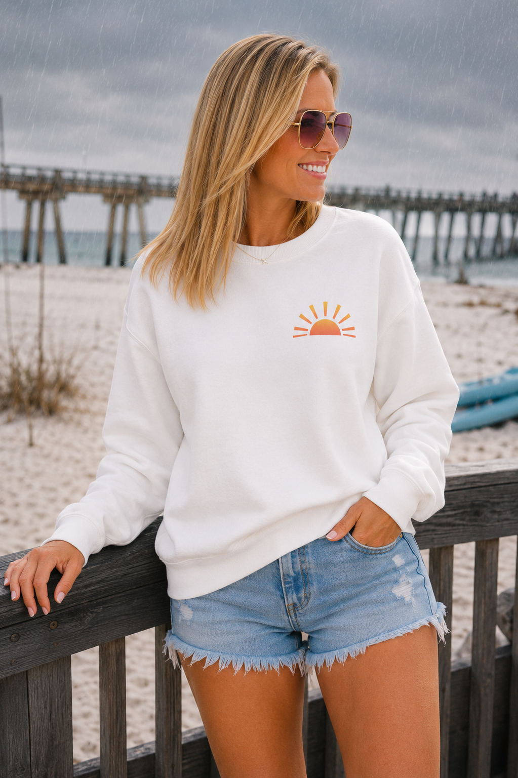Sunrise Sunburn Sunset Repeat Crewneck Sweatshirt