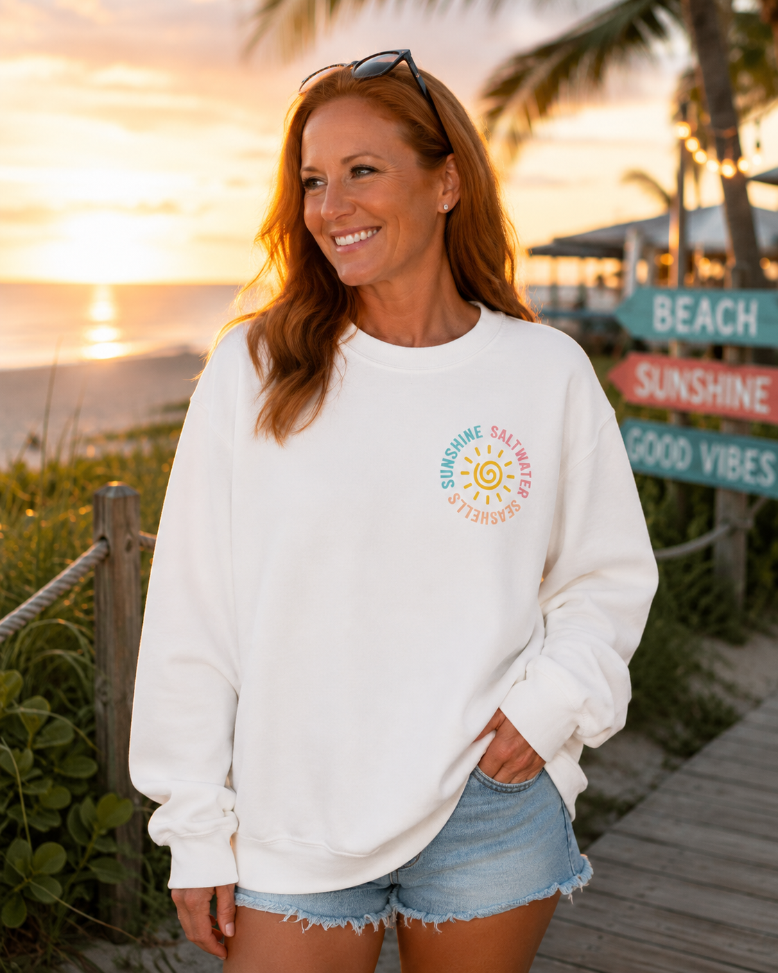 The Salt Water Shells Sun Crewneck Sweatshirt