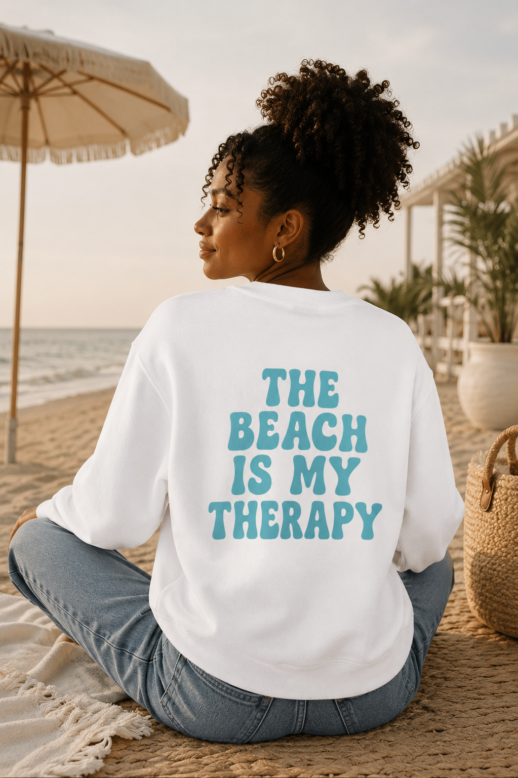 The Beach Is My Therapy Crewneck Sweatshirt