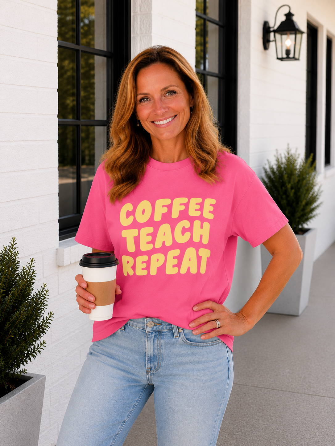 Coffee Teach Repeat Graphic Tee