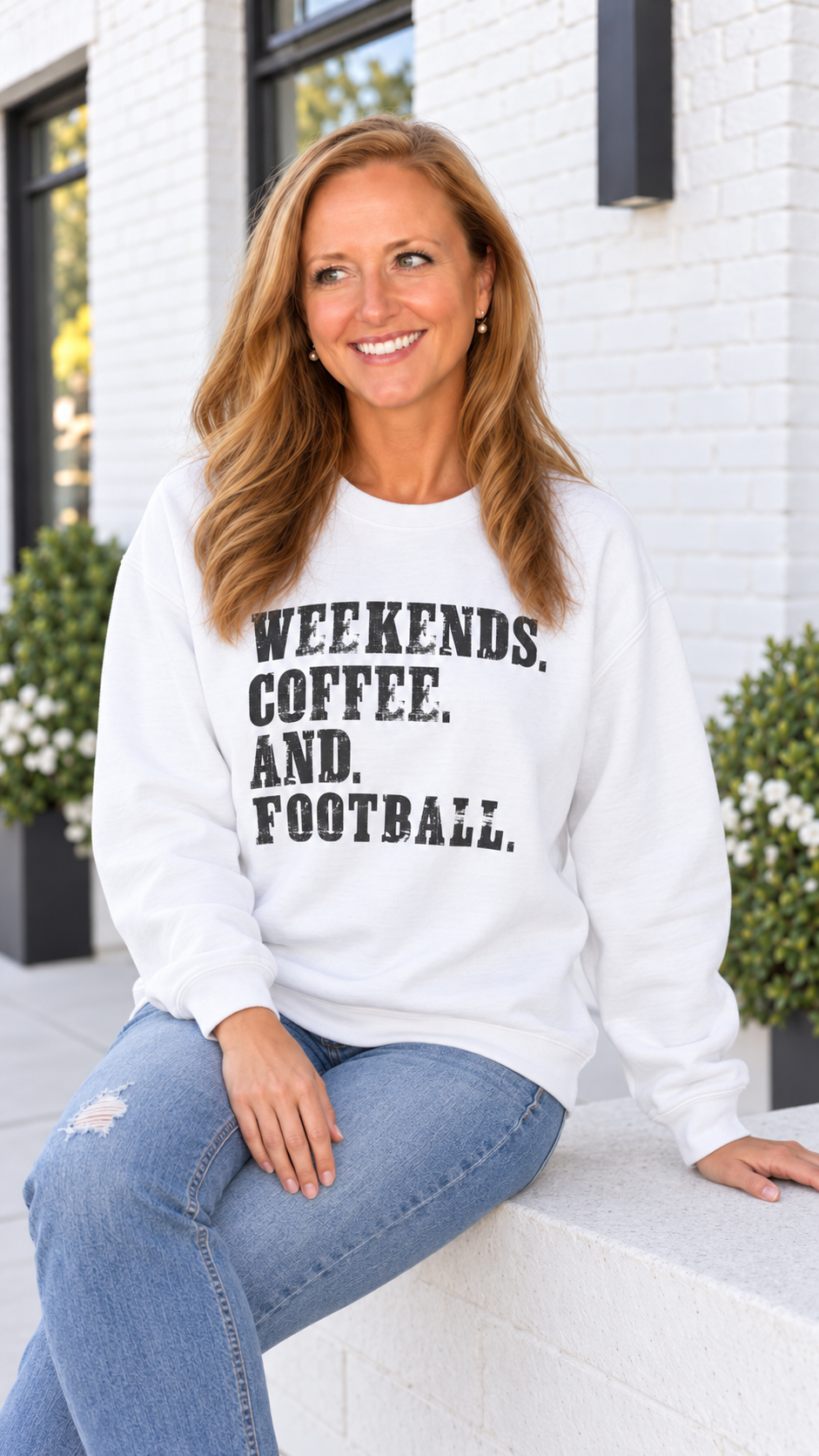 Weekends, Coffee & Football Crewneck Sweatshirt