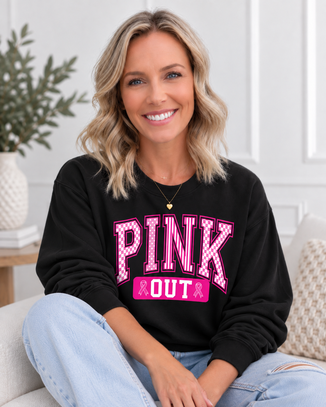 The Pink Out Breast Cancer Awareness Crewneck Sweatshirt