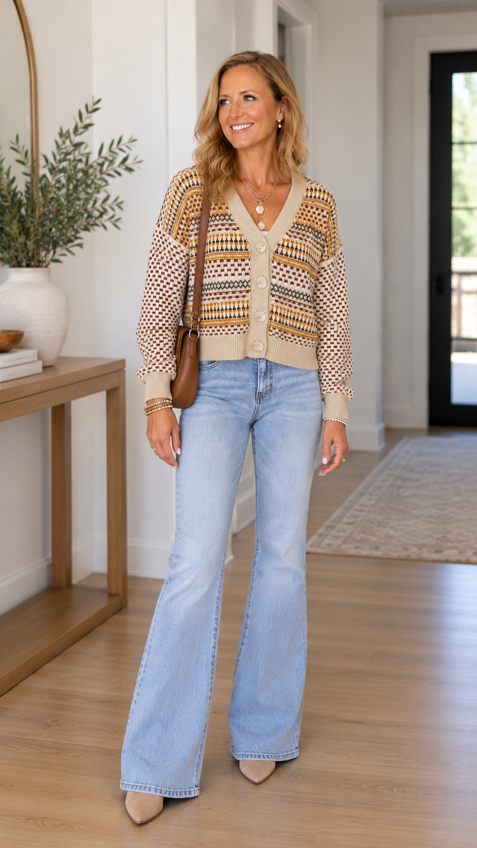 Vintage-Inspired Fair Isle Button Cardigan