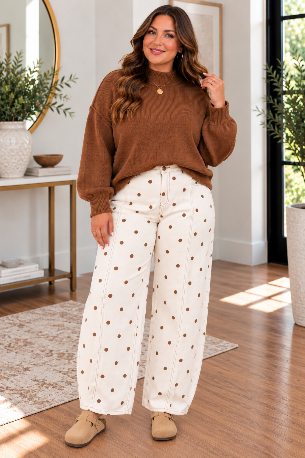 Polka Dot Barrel Jeans