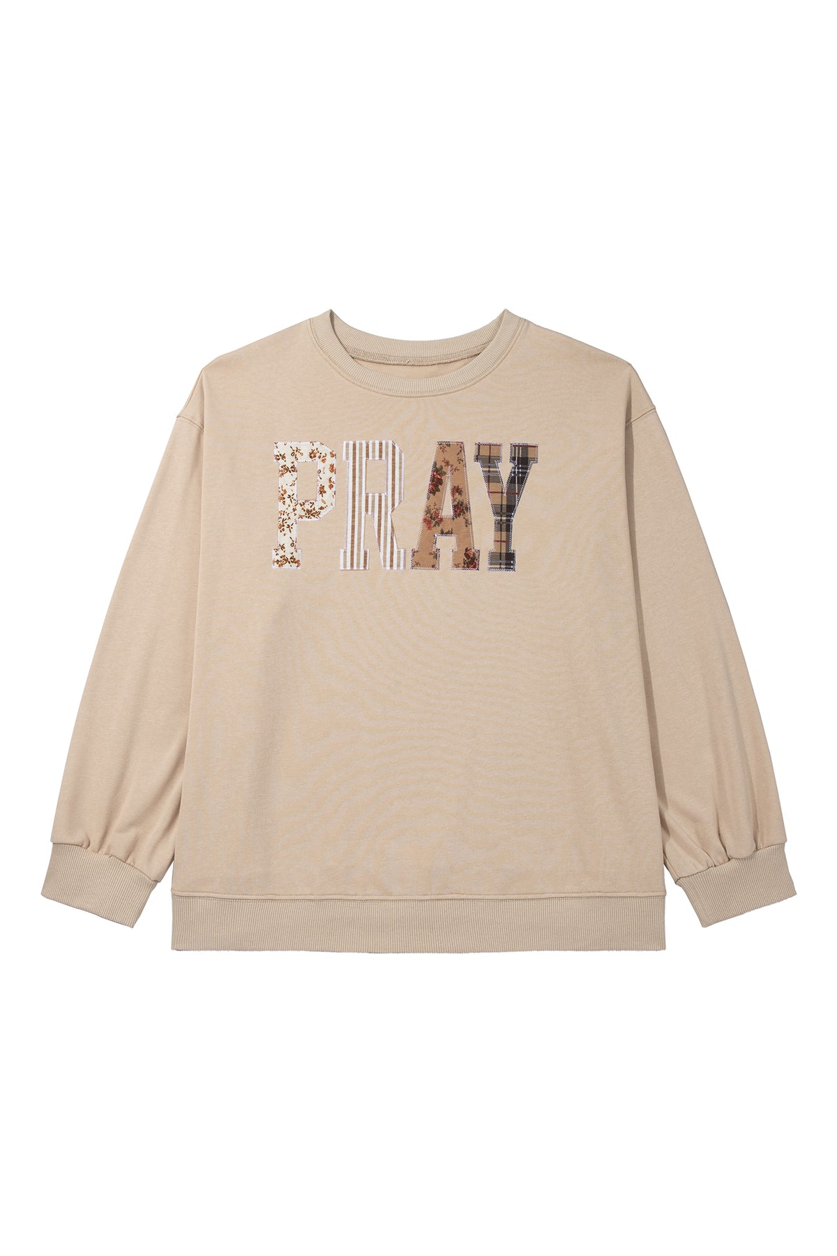 PRAY Patchwork Graphic Tunic Sweatshirt