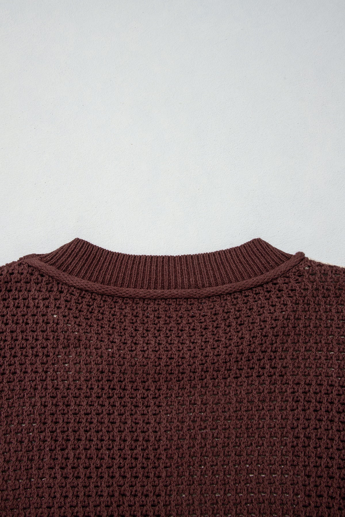 Checkered Drop Shoulder Knit Sweater