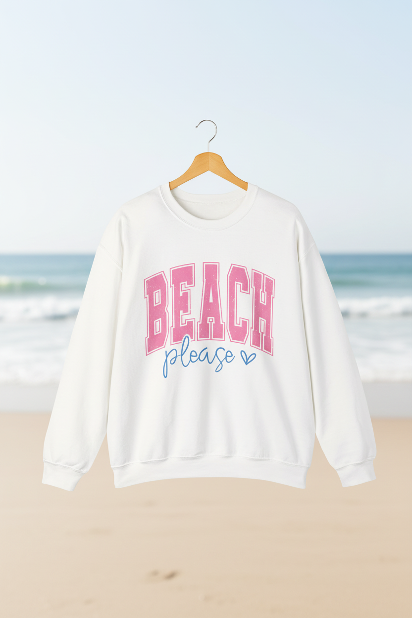 Beach Please Crewneck Sweatshirt