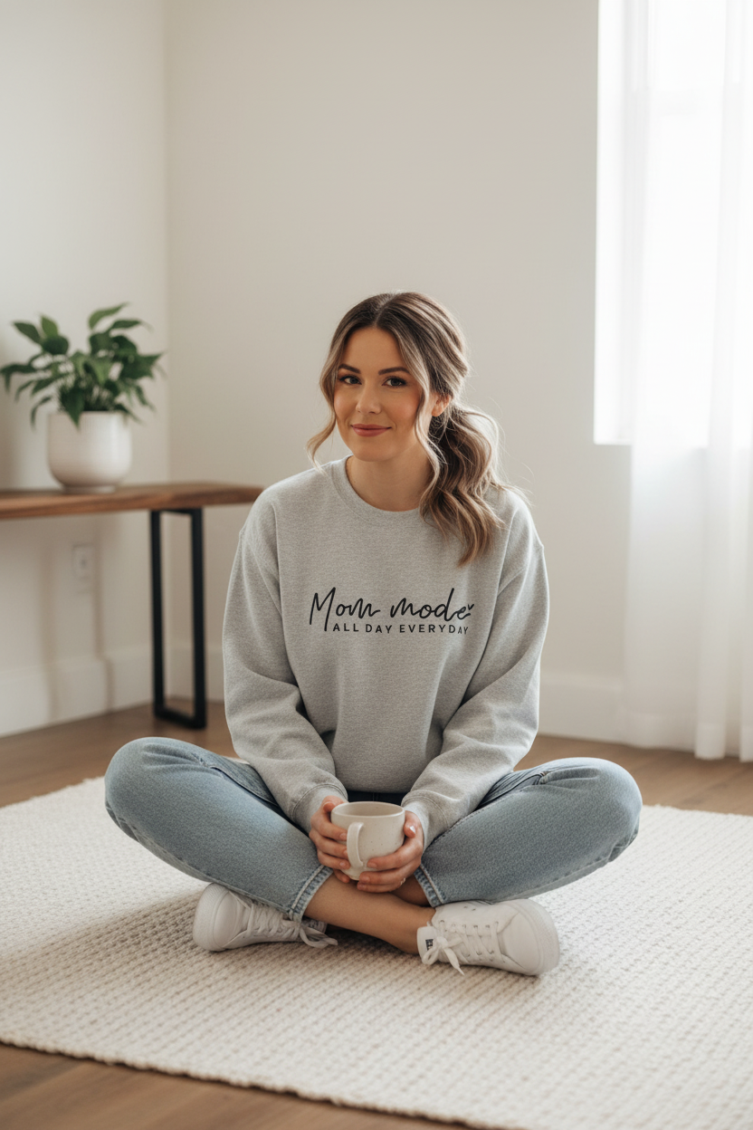 Mom Mode All Day Everyday Crewneck Sweatshirt