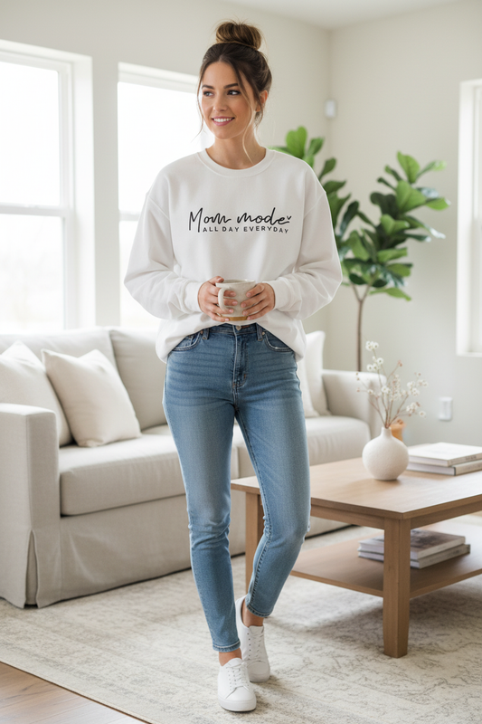 Mom Mode All Day Everyday Crewneck Sweatshirt