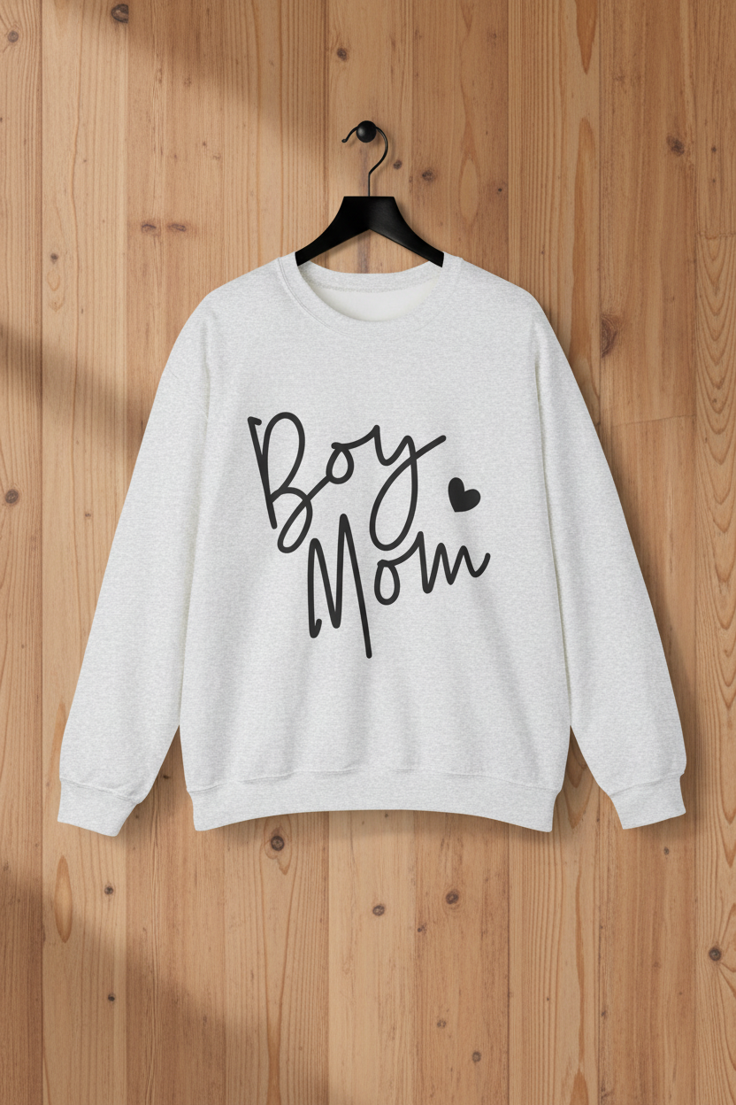 Minimalist Boy Mom Crewneck Sweatshirt