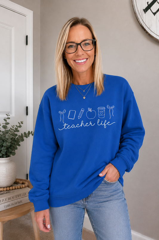 Teacher Life Crewneck Sweatshirt