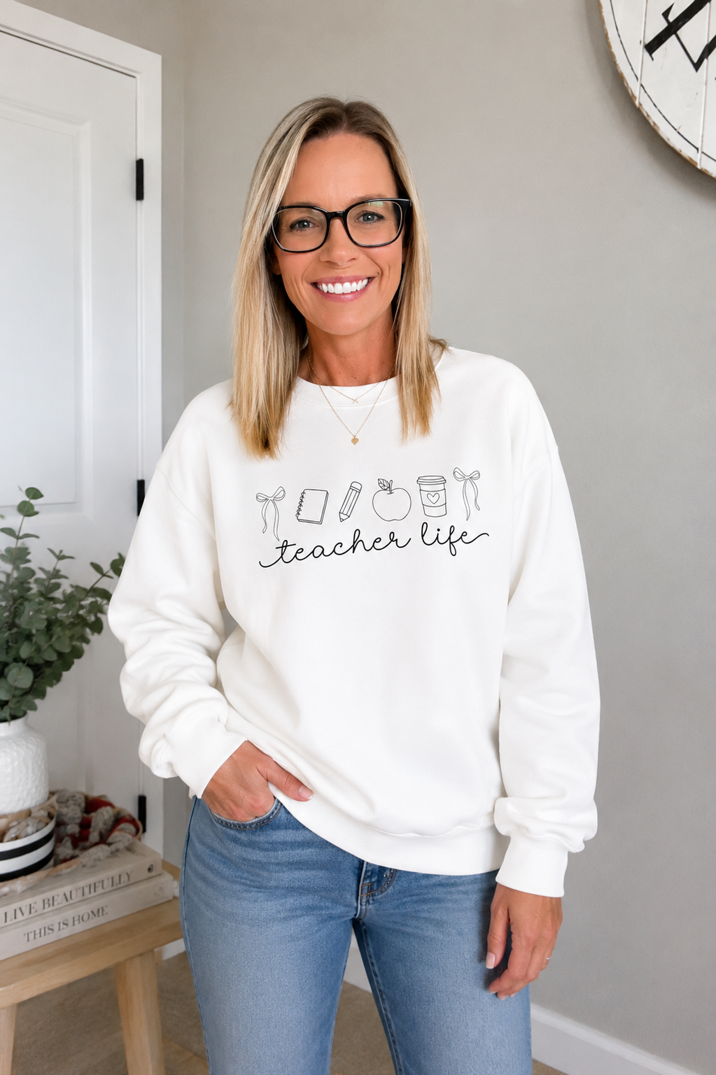 Teacher Life Crewneck Sweatshirt