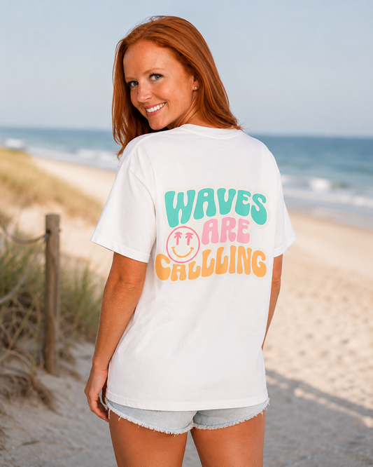 Waves Are Calling Graphic Tee