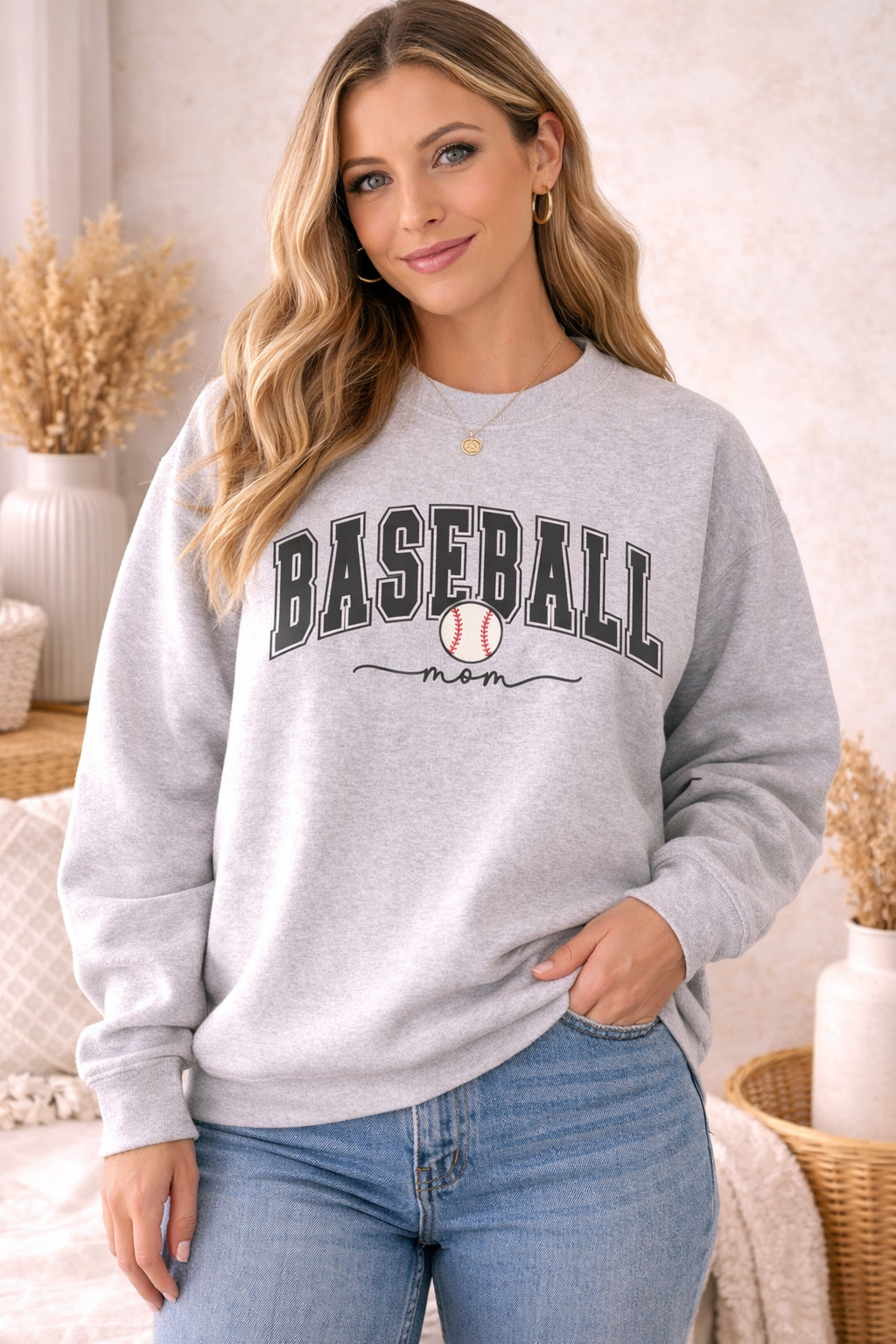 Baseball Mom Crewneck Sweatshirt