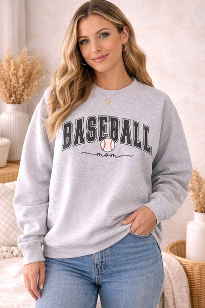 Baseball Mom Crewneck Sweatshirt