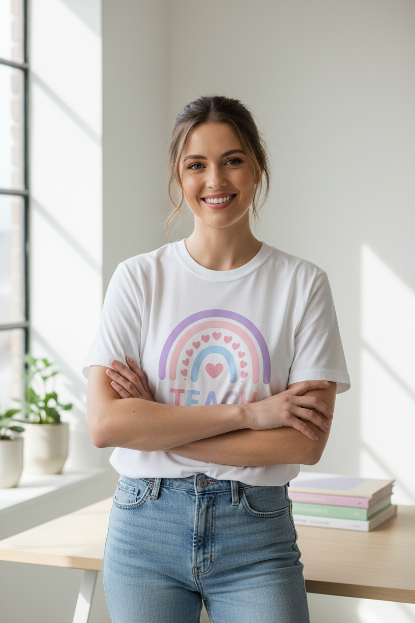 Teach Rainbow Graphic Tee