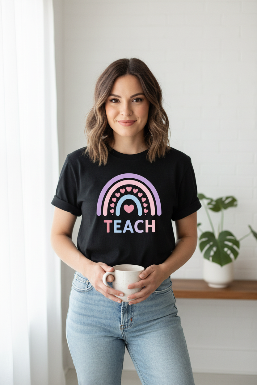 Teach Rainbow Graphic Tee