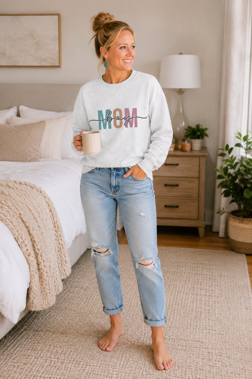 Boy Mom Crewneck Sweatshirt