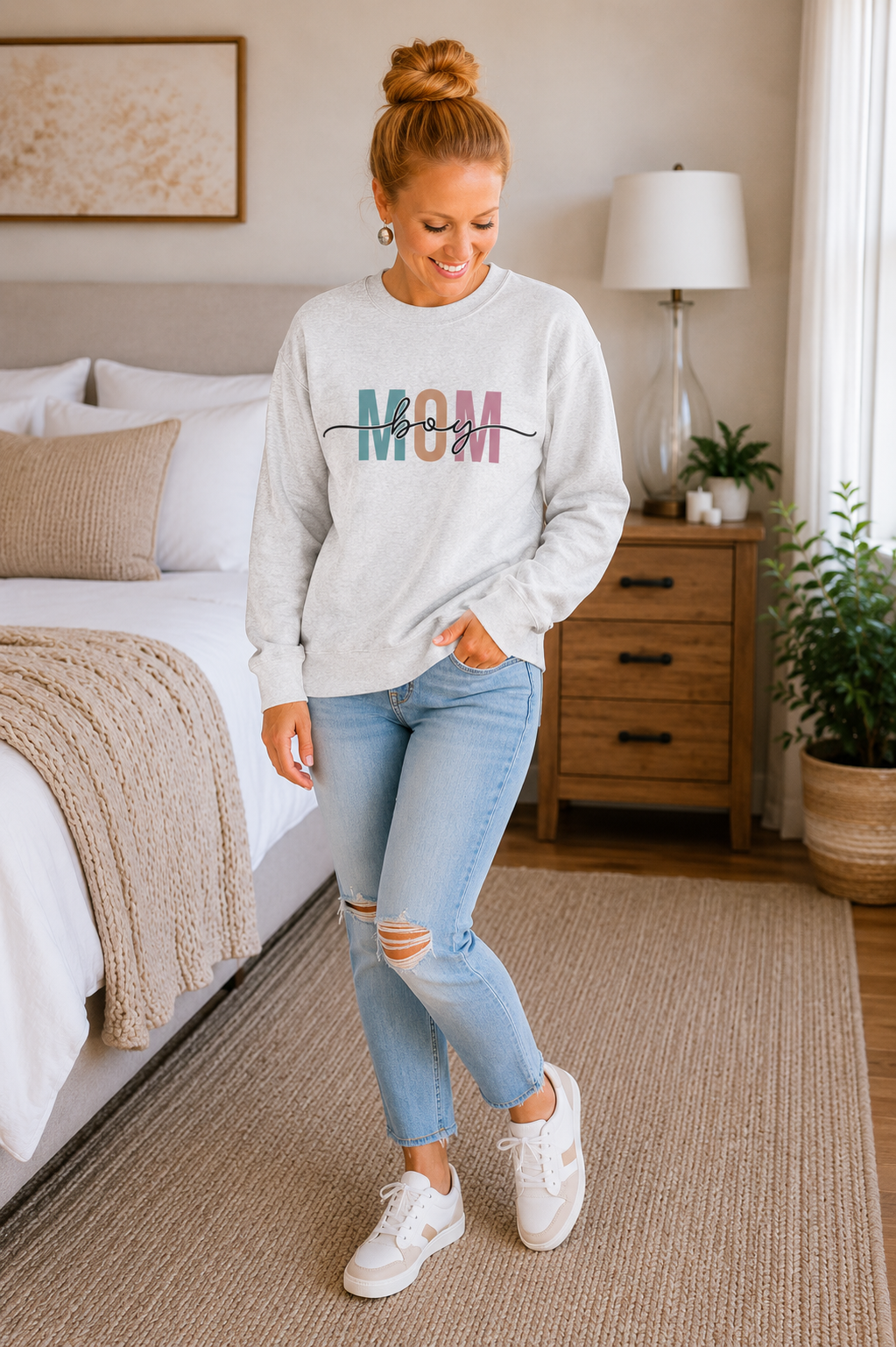 Boy Mom Crewneck Sweatshirt
