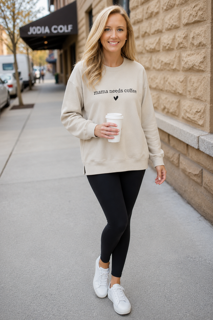 Mama Needs Coffee Crewneck Sweatshirt