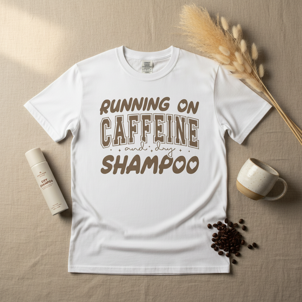 Running on Caffeine & Dry Shampoo Graphic Tee