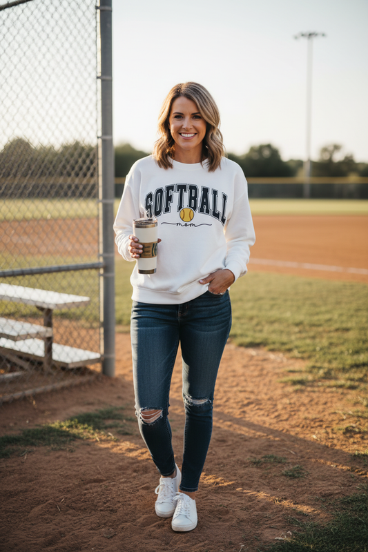 Softball Mom Crewneck Sweatshirt