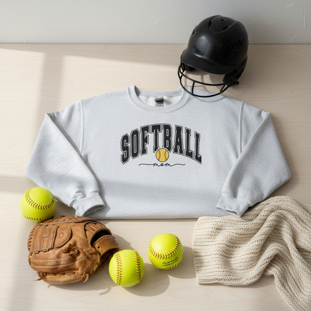 Softball Mom Crewneck Sweatshirt