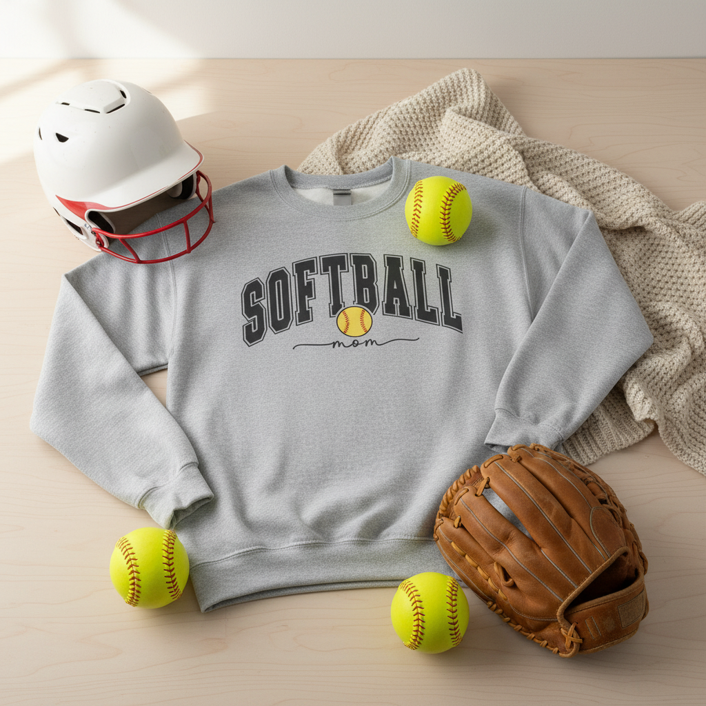 Softball Mom Crewneck Sweatshirt