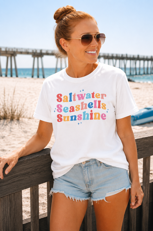 Saltwater Seashells Sunshine Graphic Tee