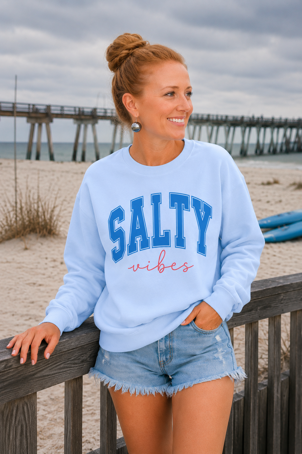Salty Vibes Crewneck Sweatshirt
