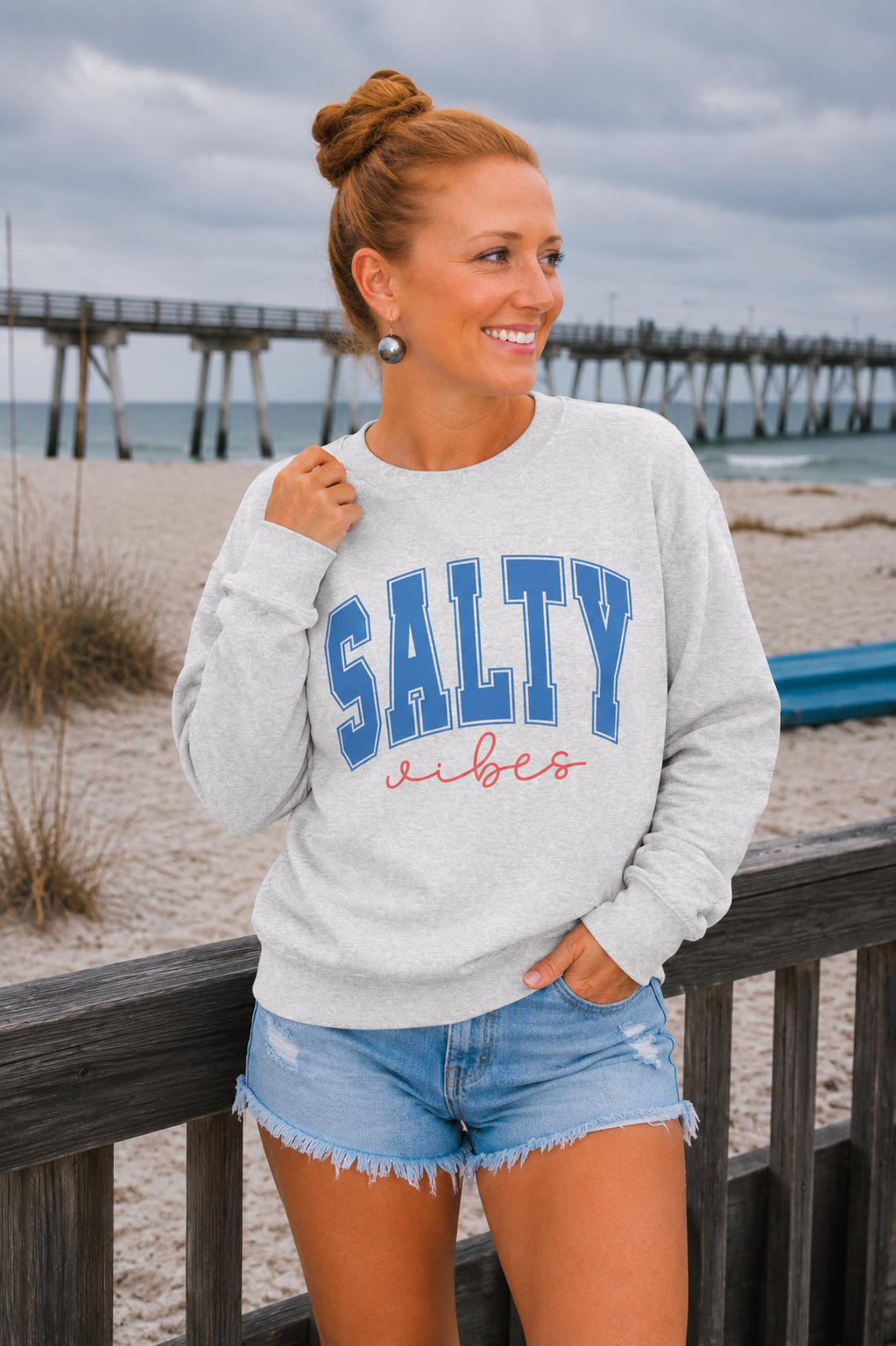 Salty Vibes Crewneck Sweatshirt