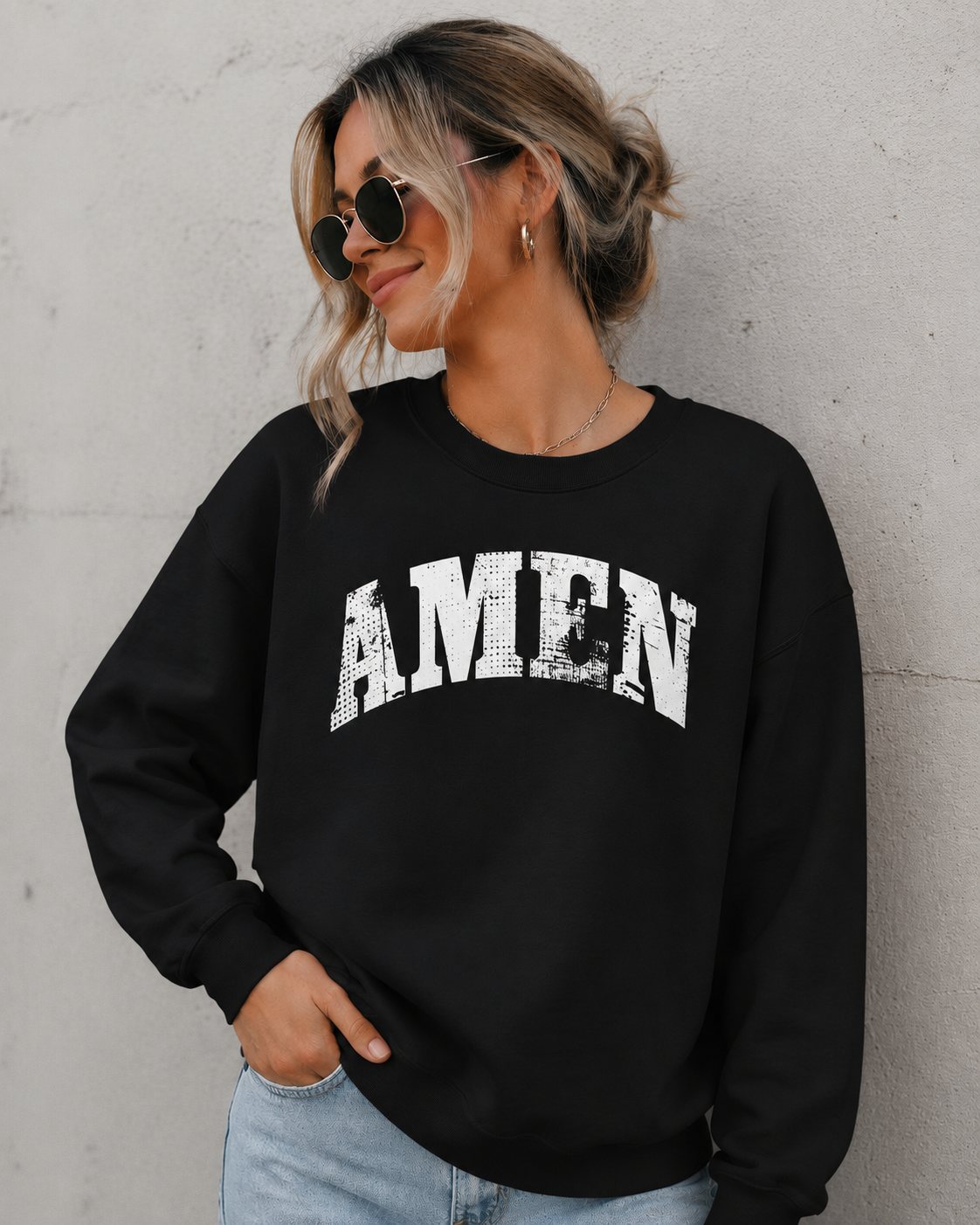 Amen Graphic Crewneck Sweatshirt