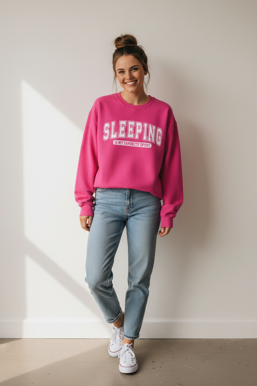 Sleeping Is My Favorite Sport Crewneck Sweatshirt