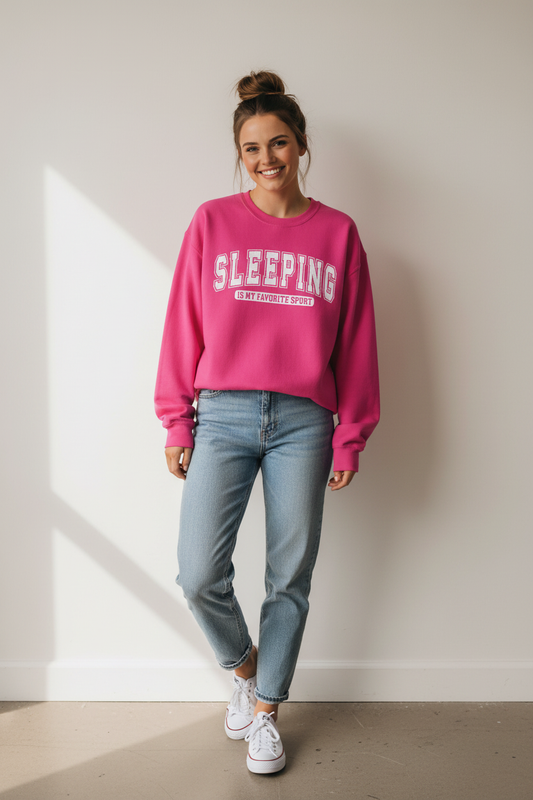 Sleeping Is My Favorite Sport Crewneck Sweatshirt