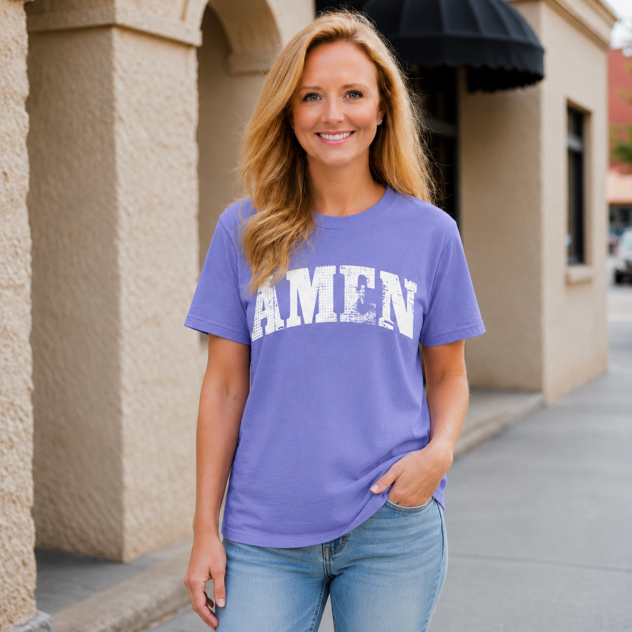 Amen Distressed Graphic Tee