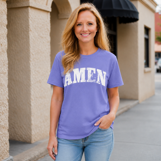 Amen Distressed Graphic Tee