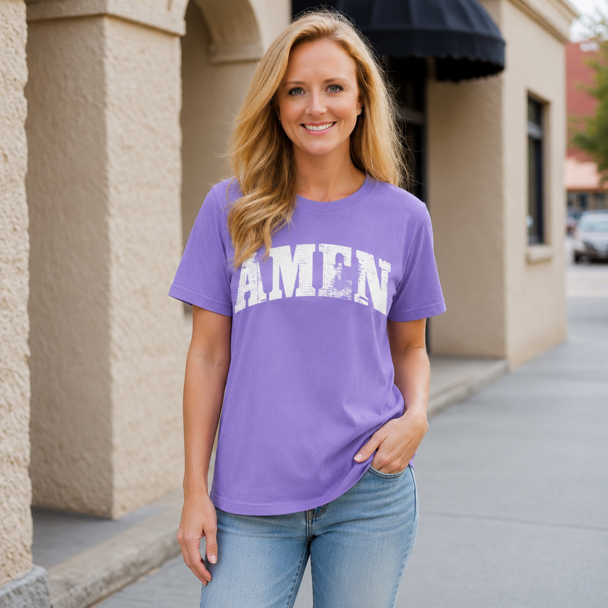 Amen Distressed Graphic Tee
