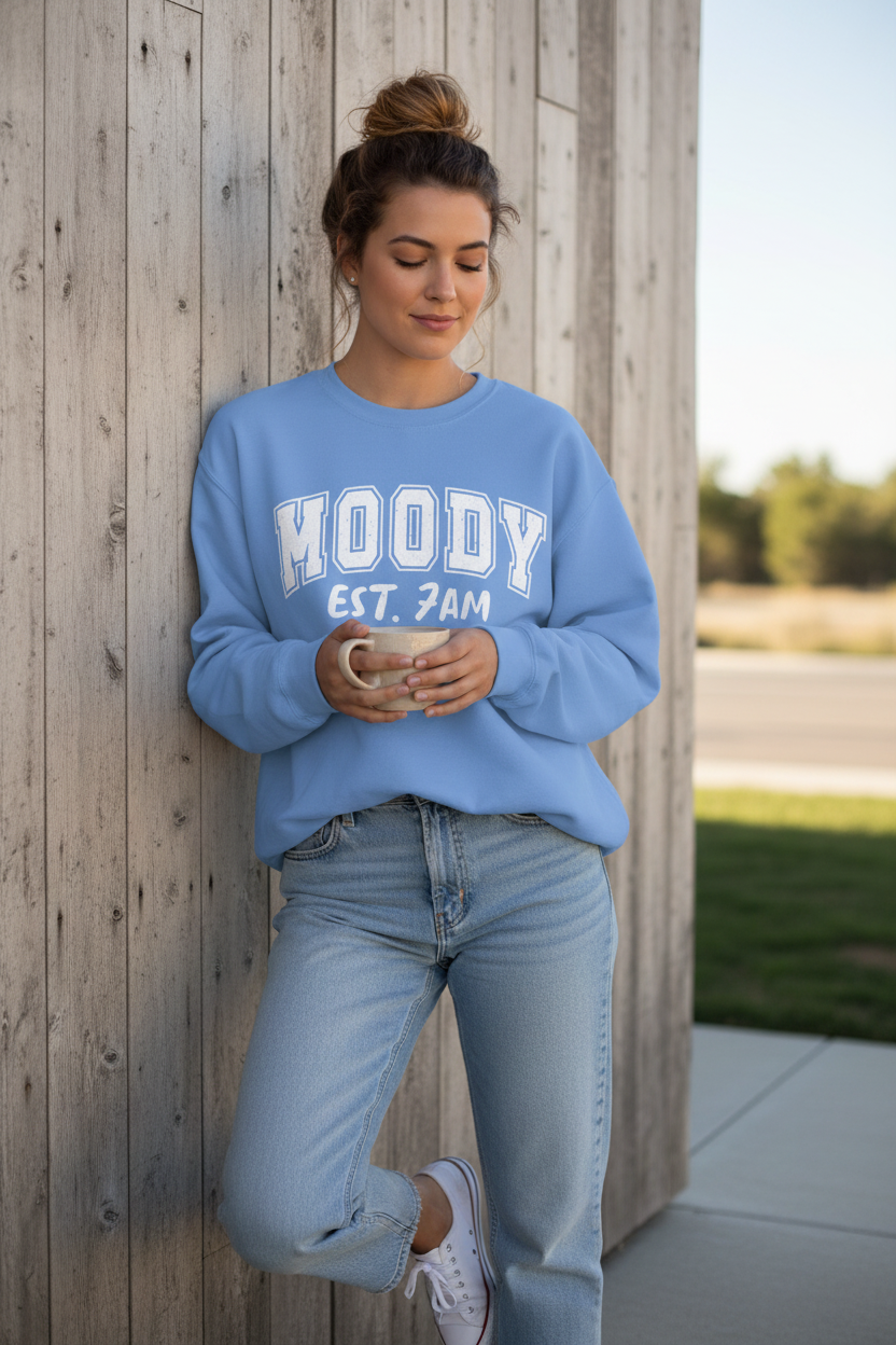 Moody Est. 7AM Crewneck Sweatshirt