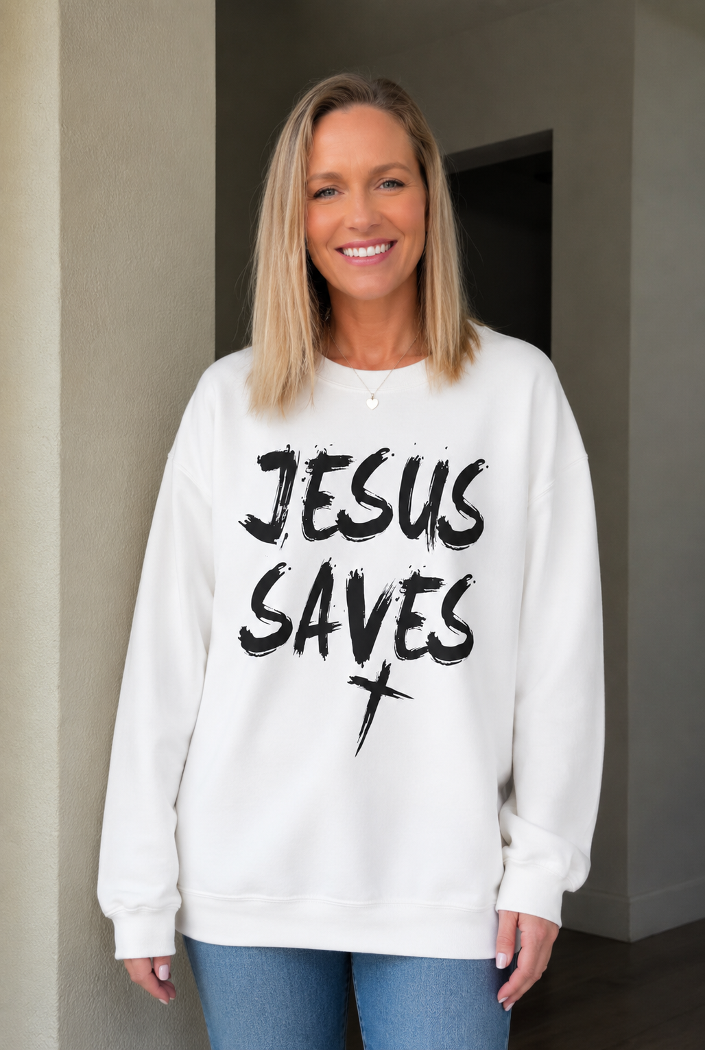 Jesus Saves Crewneck Sweatshirt