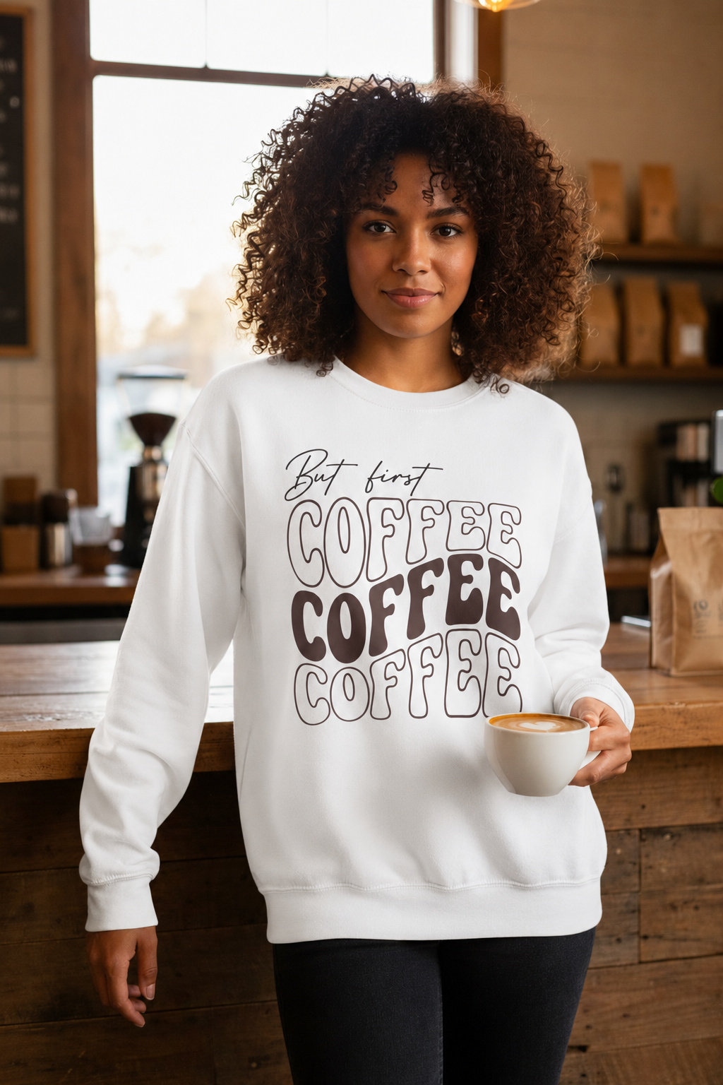 But First, Coffee Crewneck Sweatshirt