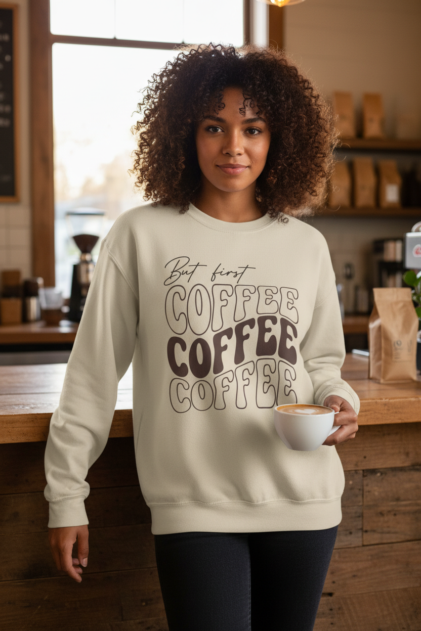 But First, Coffee Crewneck Sweatshirt