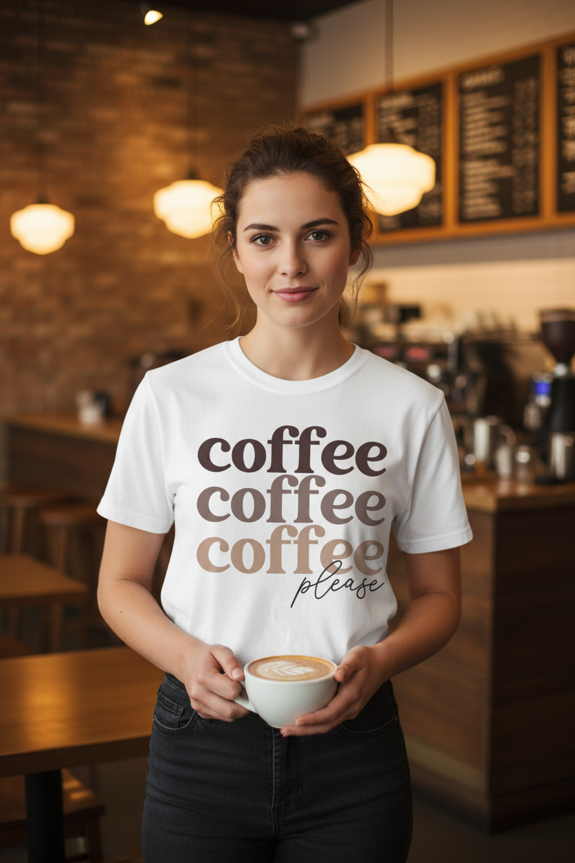 Coffee, Coffee, Coffee Please Graphic Tee