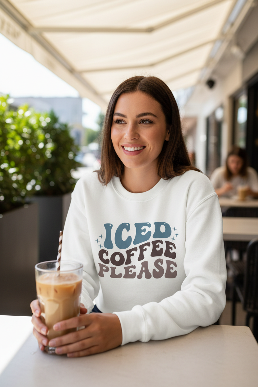 Iced Coffee Please Crewneck Sweatshirt
