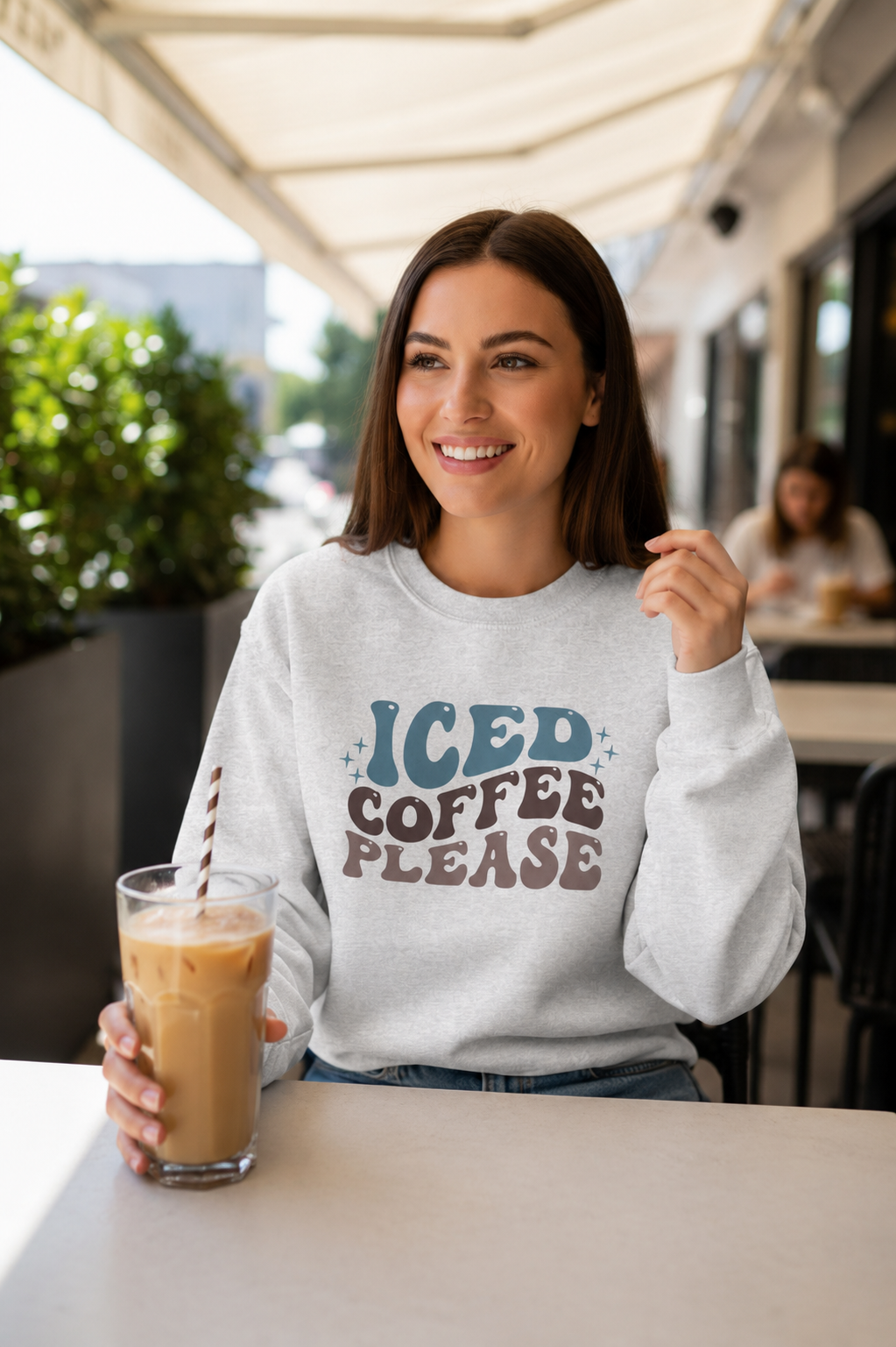 Iced Coffee Please Crewneck Sweatshirt